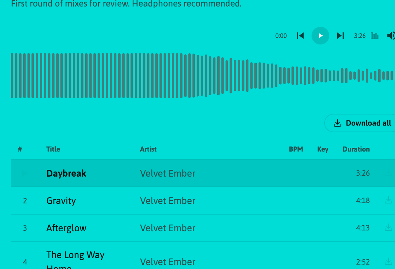 private player with waveform