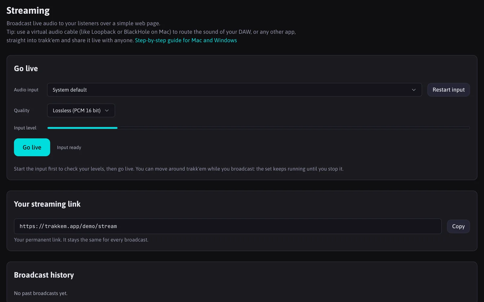 Live streaming screenshot
